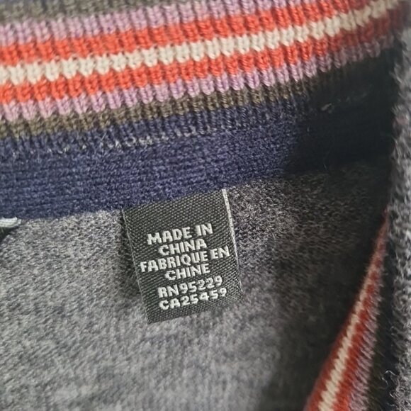 Ted Baker Sweater Men Size 3 (Medium) Gray Wool Crewneck Pullover Lightweight - Picture 8 of 8